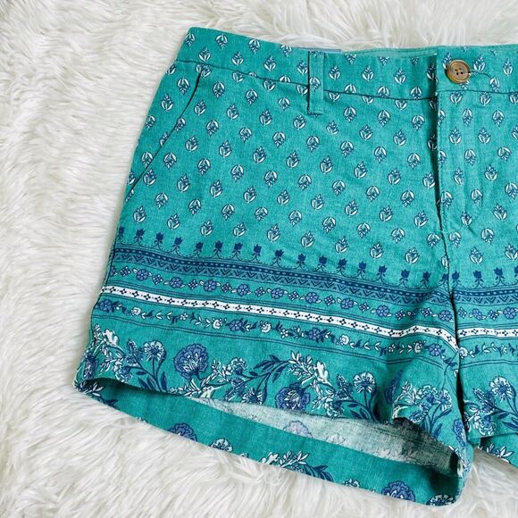 Old Navy Turquoise Green Printed Linen Shorts NWT Size 4 - Picture 5 of 9